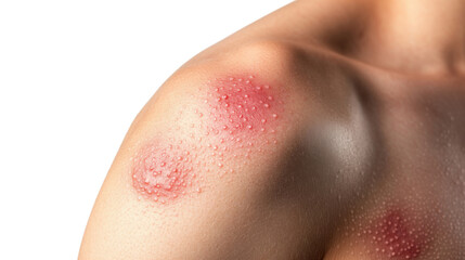 Fototapeta premium Skin Irritation: Close-up view of irritated skin, a common medical condition often causing discomfort.