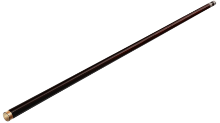 Elegant Billiard Cue: A sleek, meticulously crafted billiard cue stands poised, embodying precision and sophistication. Its smooth, dark wood finish glistens.