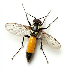 Striking Insect: Close-up of a Vibrant Yellow and Black Fly