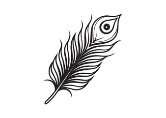 Obraz premium Peacock Feather silhouette vector