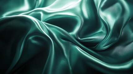 Obraz premium Emerald Green Satin Fabric Texture Background Ultra
