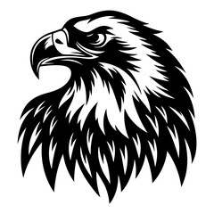 Bold and Striking Eagle Head Illustration with Intricate Feather Details