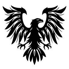 Majestic black eagle with spread wings, a symbol of power and freedom