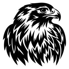 Majestic Black and White Vector Illustration of an Eagle Head Design
