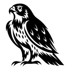 Stylized Black and White Graphic Representation of a Majestic Bird of Prey