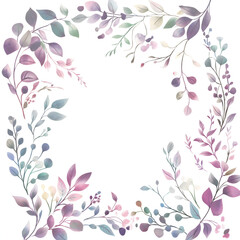 Elegant illustration of cascading purple wisteria flowers on a white background, perfect for spring themes, invitations, wallpapers, and floral decorative designs.