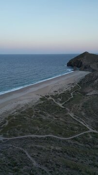 Playa de los muertos en Carboneras, Almeria vista de dron