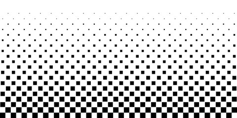 Halftone geometric background. Black and white checkered pattern with squares.