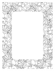 Flower Borders Coloring Books -KDP