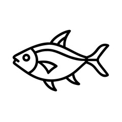 black skirt tetra fish line drawn outline vector art - illustration black skirt tetra fish, isolated transparent background