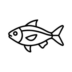 congo tetra fish line drawn outline vector art - illustration congo tetra fish, isolated transparent background