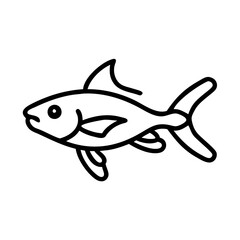 corydoras catfish line drawn outline vector art - illustration corydoras catfish, isolated transparent background