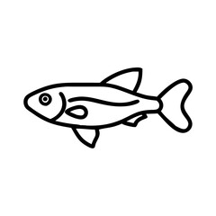 endler s livebearer fish line drawn outline vector art - illustration endler s livebearer fish, isolated transparent background