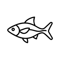 harlequin rasbora fish line drawn outline vector art - illustration harlequin rasbora fish, isolated transparent background