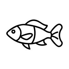 kribensis fish line drawn outline vector art - illustration kribensis fish, isolated transparent background