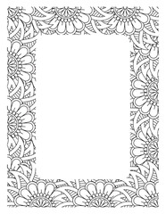 Flower Borders Coloring Books -KDP