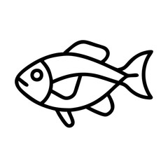 kribensis fish line drawn outline vector art - illustration kribensis fish, isolated transparent background