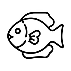 oscar fish line drawn outline vector art - illustration oscar fish, isolated transparent background
