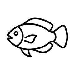oscar fish line drawn outline vector art - illustration oscar fish, isolated transparent background