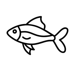 otocinclus fish line drawn outline vector art - illustration otocinclus fish, isolated transparent background