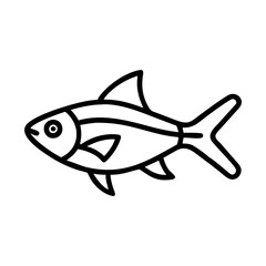 rasbora fish line drawn outline vector art - illustration rasbora fish, isolated transparent background