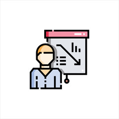 business man with chart