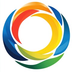 Abstract Circular Design with Vibrant Rainbow Colors, Flowing Lines, and Modern Style for Business Solutions