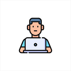man with laptop