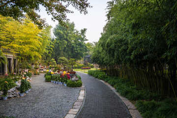 Ancient architecture of a garden in Yangzhou City, Jiangsu Province, China.