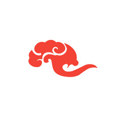 red chinese cloud illustration