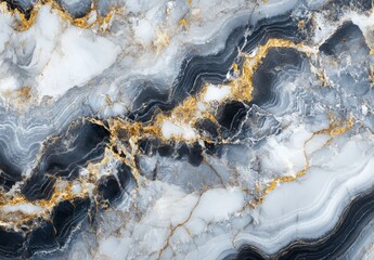 Abstract black and gold marbled texture with intricate patterns and vivid contrasts.