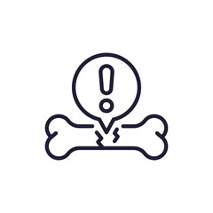 bone fracture line icon on white