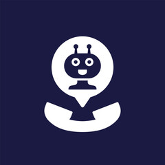 robocall icon with robot and phone, vector