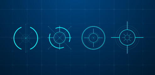 Futuristic HUD target or aim pointers. Vector illustration