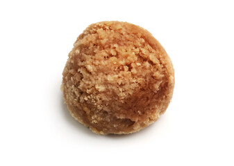 One scoop of delicious ice cream isolated on white