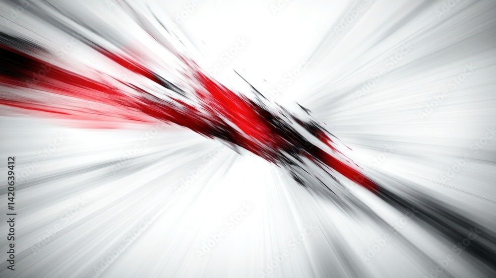 Poster an abstract artistic composition with red and black color elements
