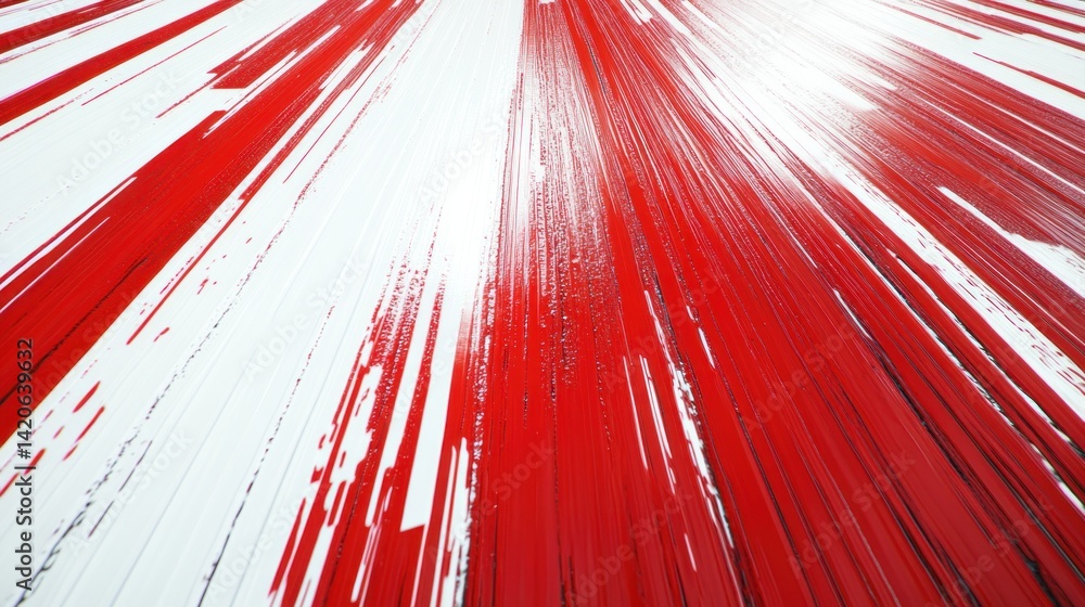 Aufkleber red and white painted strokes create a textured abstract background design