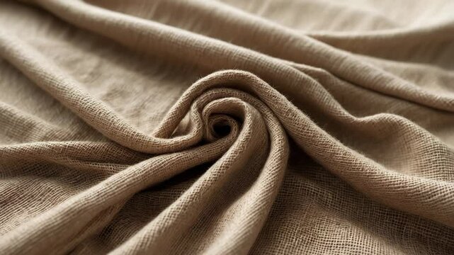 Natural brown hemp viscose fabric cloth with a rough texture for textile fashion abstract background
