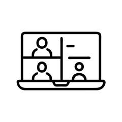 Virtual Meeting Icon Collaborative Online Event Digital Workspace Interactive Environment