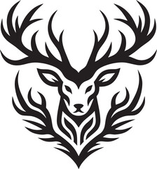 Deer tribal tattoo design illustration