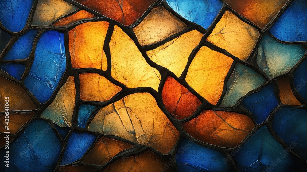 Poster abstract patterns of dry soil in vibrant colors