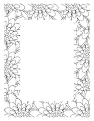 Flower Borders Coloring Books -KDP