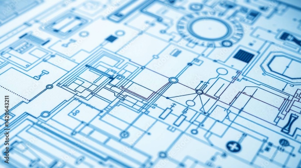 Aufkleber Abstract futuristic blueprint design with intricate circuit patterns background