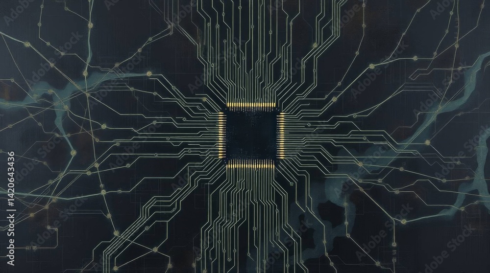 Aufkleber Abstract technology background with circuit board and data connections