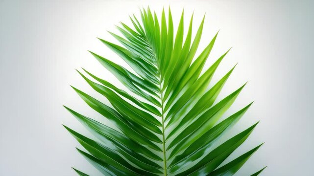 Tropical palm leaf isolated on white background