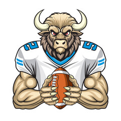 american football mascot vector illustration buffalo sport design