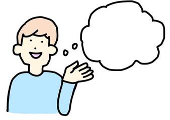 Talking Man with Speech Bubble Illustration