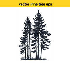 Vector pine tree silhouette