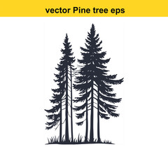 Vector pine tree silhouette