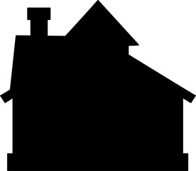 Black house silhouette vector for kids' learning, coloring, and educational activities. Perfect for worksheets, crafts, and preschool projects.